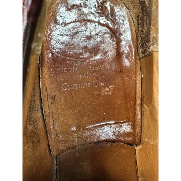 Church\'s Burgundy Leather Tasselled Shoes Loafers Mens 10.5 US